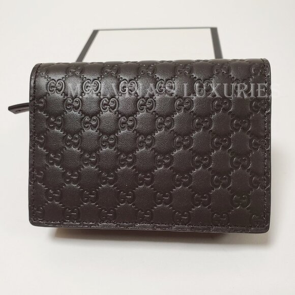 GUCCI WALLET MENS BROWN MICRO GUCCISSIMA LOGO LEATHER 544474 BIFOLD - Picture 6 of 13